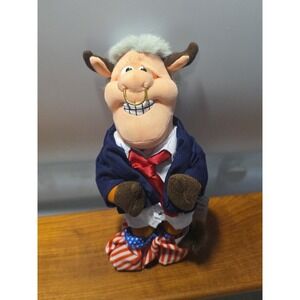 BULL CLINTON plush Famous Meanies NWT‎ beanbag toy 1998 President Bill satire